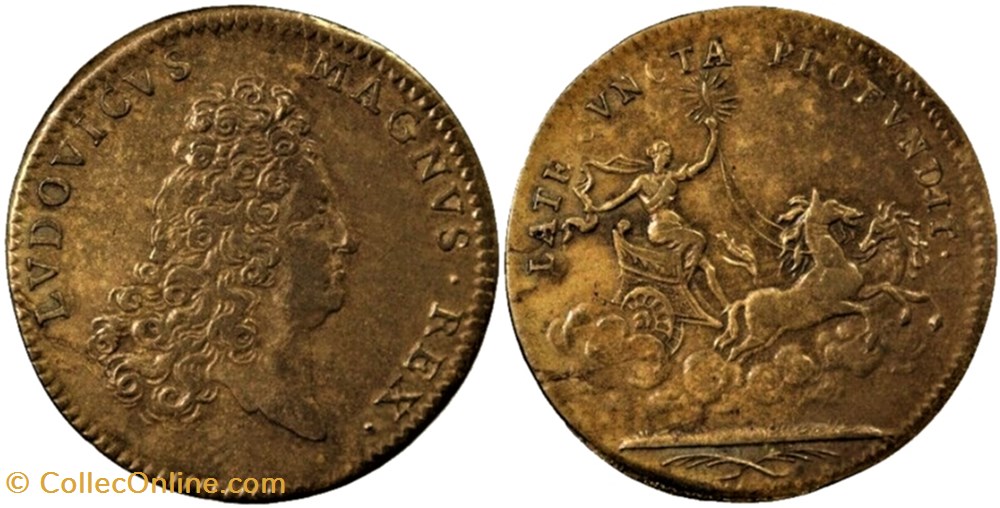 Louis XIV - c.1700 Jeton Aurora, Late Cuncta Profundit monnaies paranumismatique jetons poids louis xiv c 1700 jeton aurora late cuncta profundit