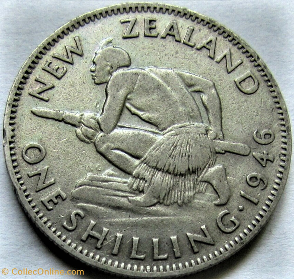 George VI - One Shilling 1946 - New Zealand 3 monnaies monde nouvelle zelande george vi one shilling 1946 new zealand