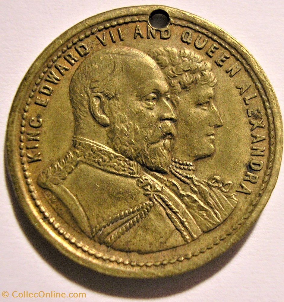 Edward VII & Alexandra - Gilt Token Coronation 1902 2 medaille royaume uni edward vii alexandra gilt token coronation 1902