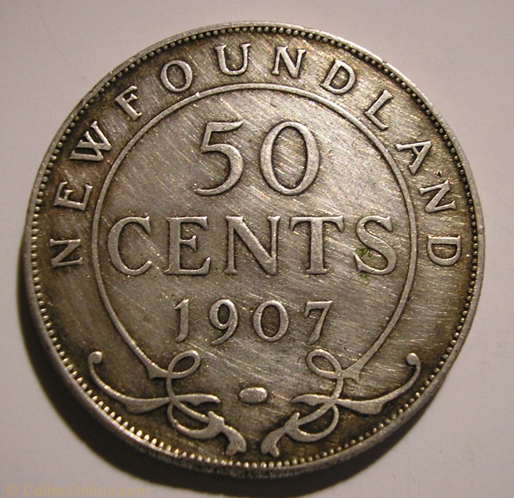 Edward VII - 50 Cents 1907 Newfoundland monnaie monde canadum edward vii 50 cents 1907 newfoundland