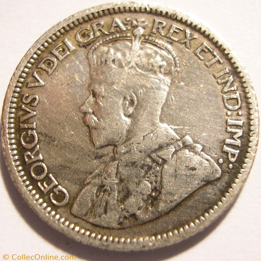 George V - 10 Cents 1916 3 monnaie monde canadum george v 10 cents 1916