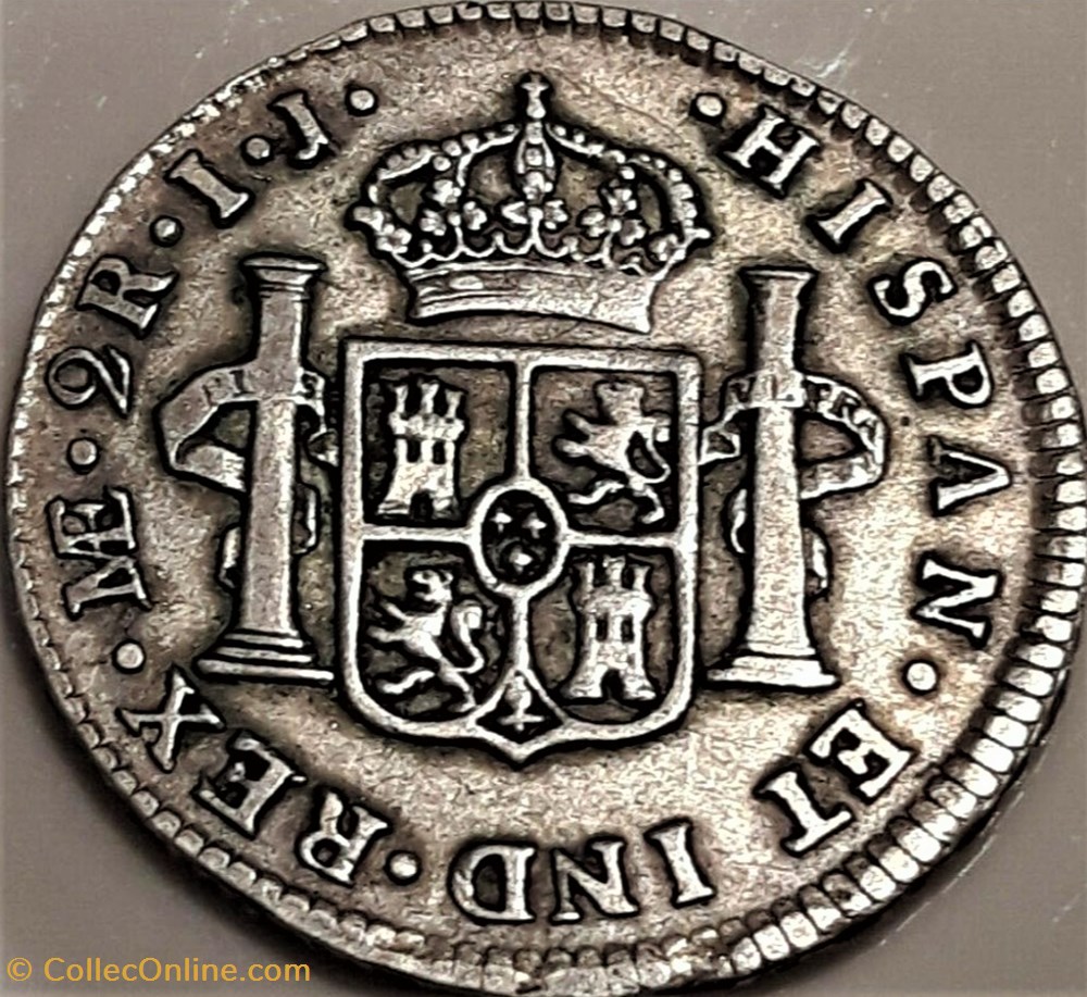 Peru - 2 Reales 1793 Lima - Carlos IV de España 5 monnaies monde perou peru 2 reales 1793 lima carlos iv de espana