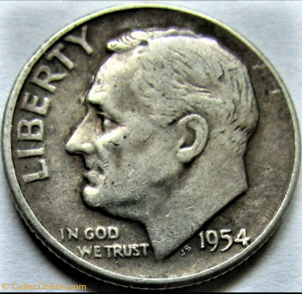 1954 Dime (ex.2) monnaies monde etats unis 1954 dime ex 2