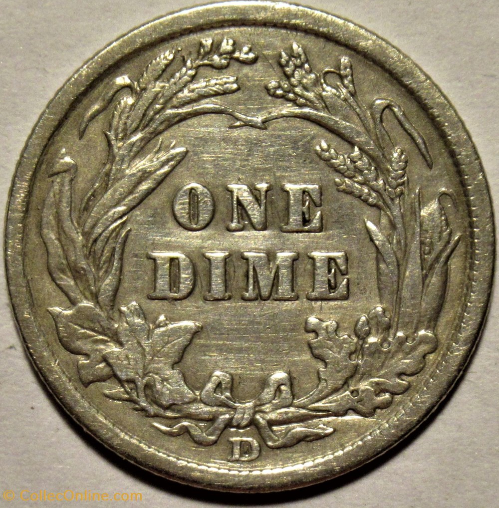 1908 Denver Dime - Die chips monnaies monde etats unis 1908 denver dime die chips