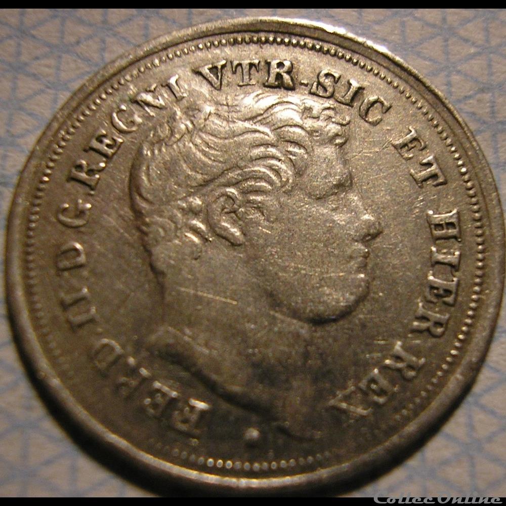 monnaie monde italie 1838 royaume de naples 5 grana mezzo carlino ferdinando ii