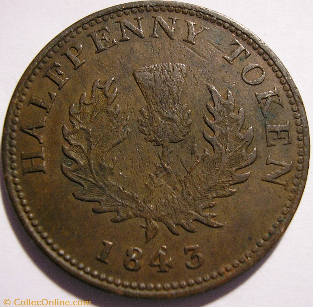 Victoria - HalfPenny 1843 - Nova Scotia monnaie monde canadum victoria halfpenny 1843 nova scotia