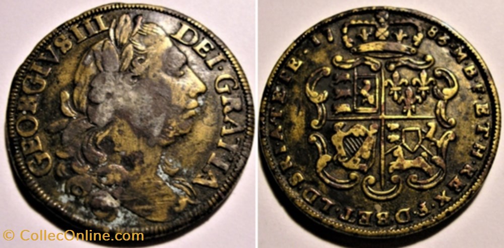 George III - Half Guinea Token 1783 - Great Britain (ex.2) monnaie jeton mereaux george iii half guinea token 1783 great britain ex 2