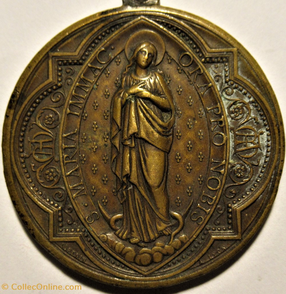 Médaille du Sanctuaire de Saint-Ignace, Lyon - par L. Penin 2 patrimoine religieux souvenir medaille du sanctuaire de saint ignace lyon par l penin