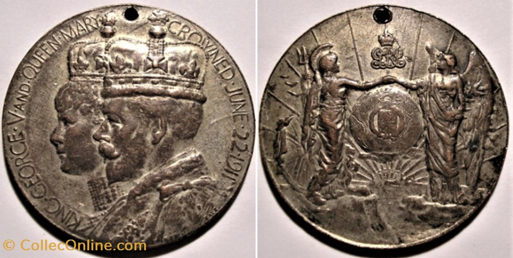 medaille royaume uni george v mary 1911 coronation medal britannia peace uk