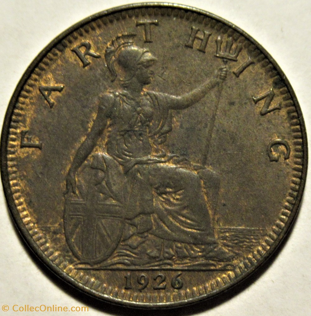 George V - Farthing 1926 - Great Britain (ex.2) 3 monnaies monde royaume uni george v farthing 1926 great britain ex 2