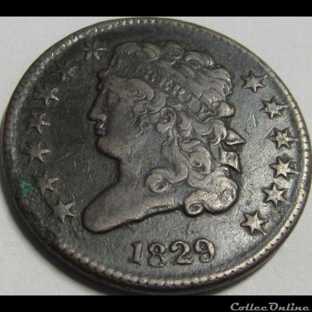 1829 Classic Head Half Cent monnaie monde etat uni 1829 classic head half cent