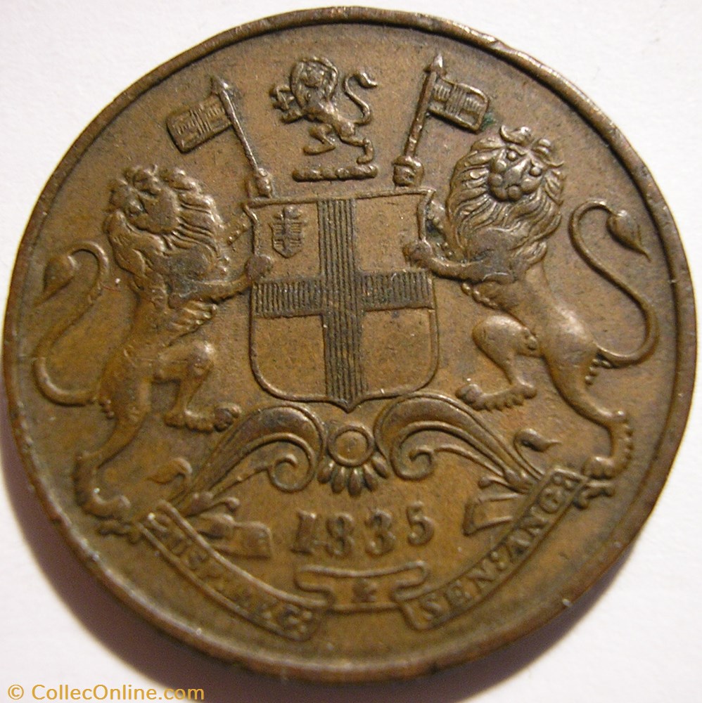 King William IV - One Quarter Anna 1835 Bombay Presidency monnaie monde inde king william iv one quarter anna 1835 bombay presidency