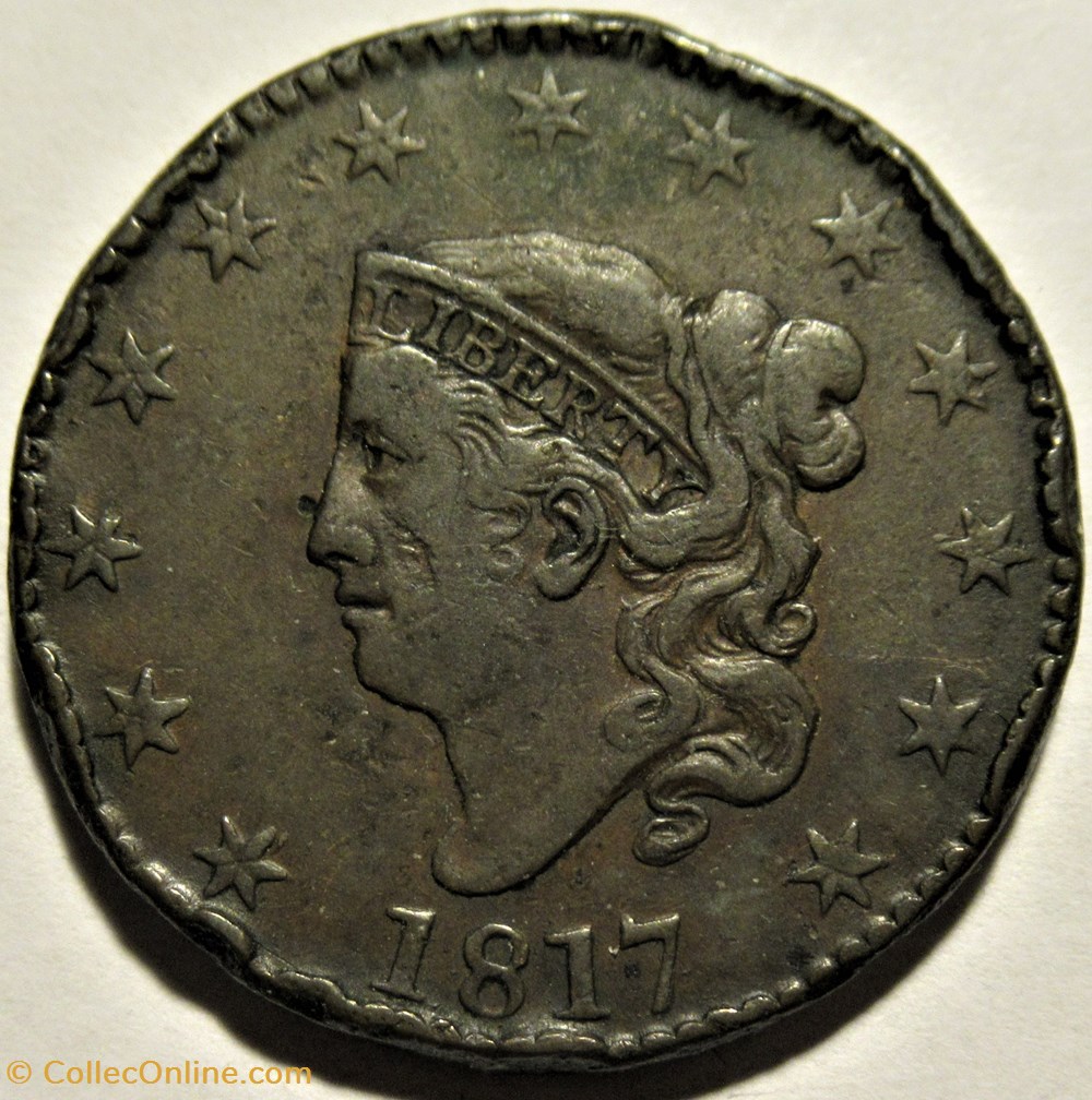 1817 One Cent (ex.2) monnaies monde etats unis 1817 one cent ex 2