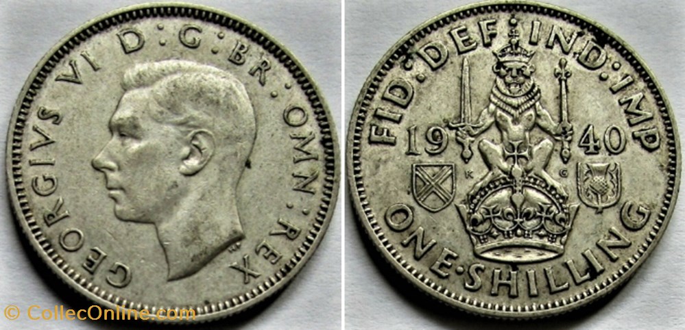 George VI - One Shilling 1940 - Scotland monnaies monde royaume uni george vi one shilling 1940 scotland