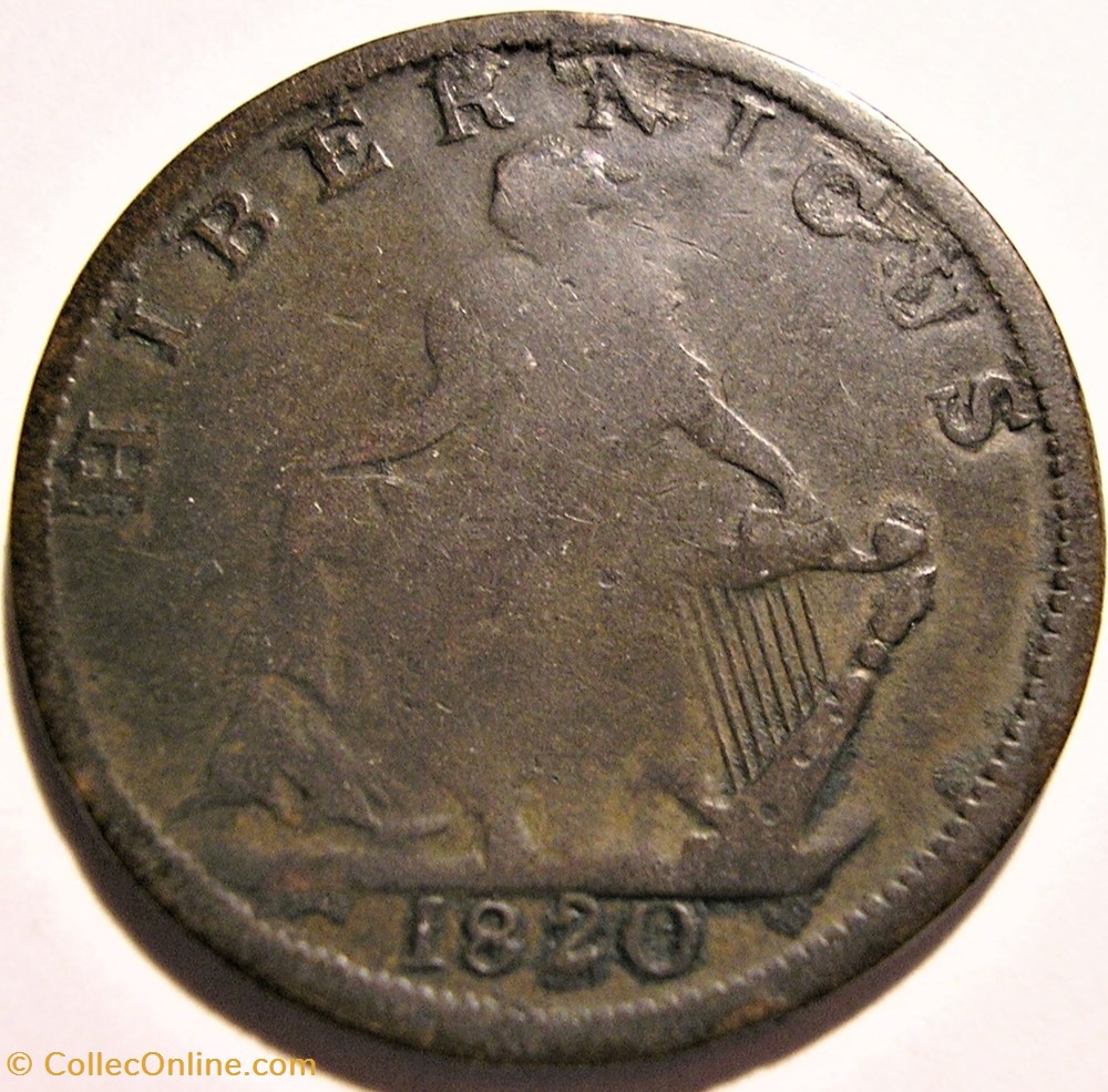 Hibernicus - 1820 HalfPenny Token - Ireland monnaies monde canada hibernicus 1820 halfpenny token ireland