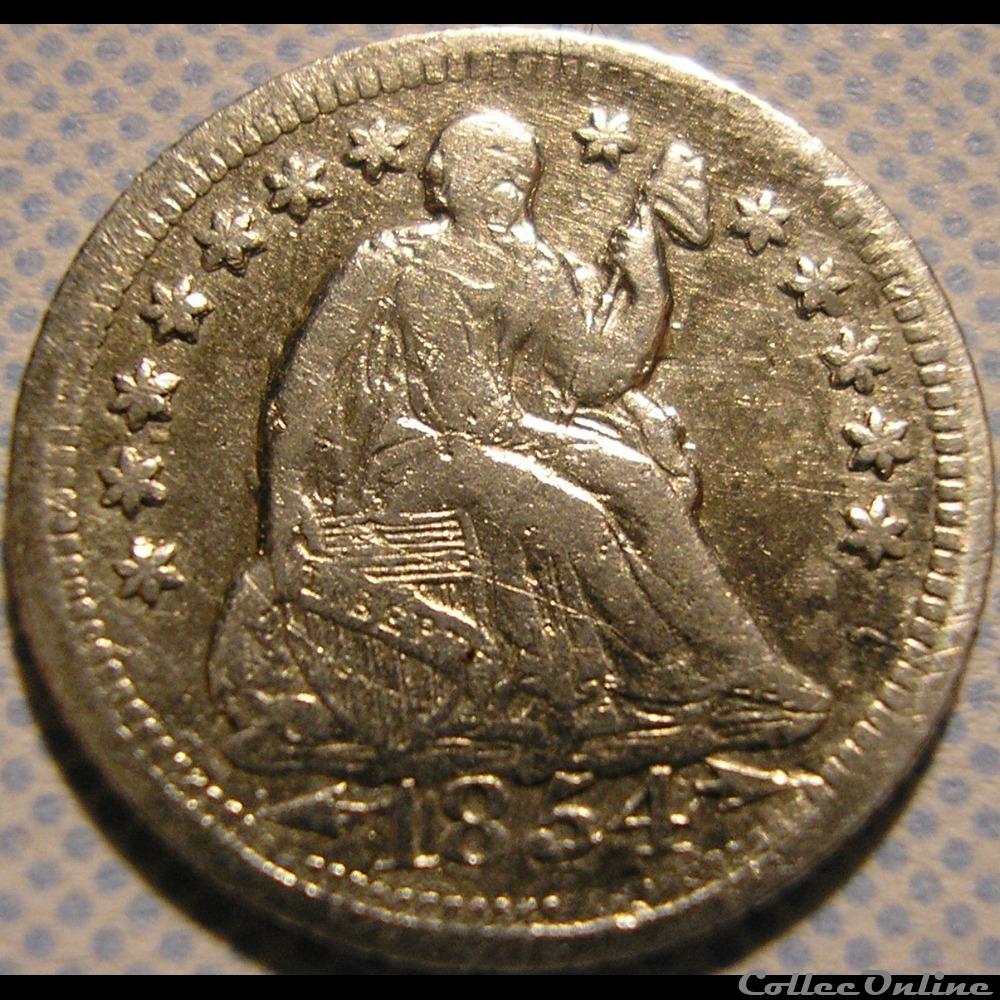 ←1854→ O Half Dime monnaies monde etats unis 1854 o half dime