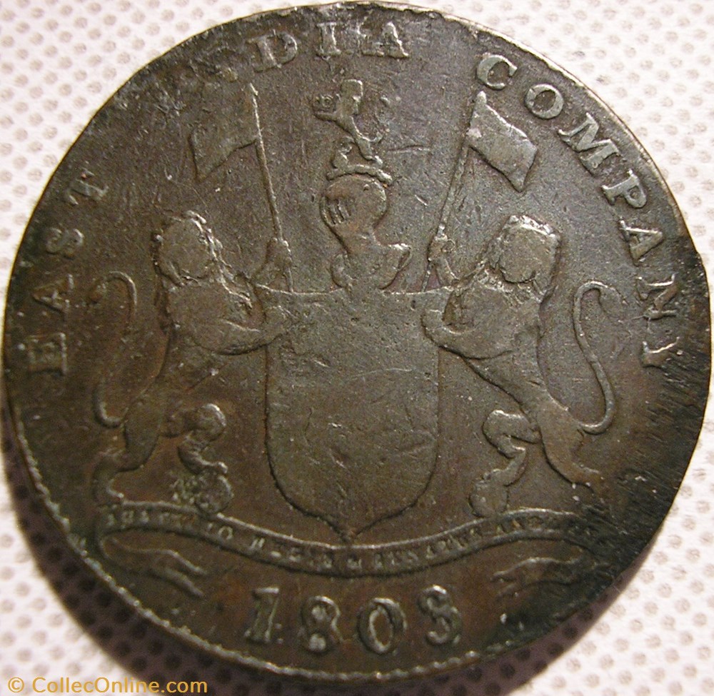 King George III - 20 Cash 1803 Madras Presidency monnaie monde inde king george iii 20 cash 1803 madras presidency