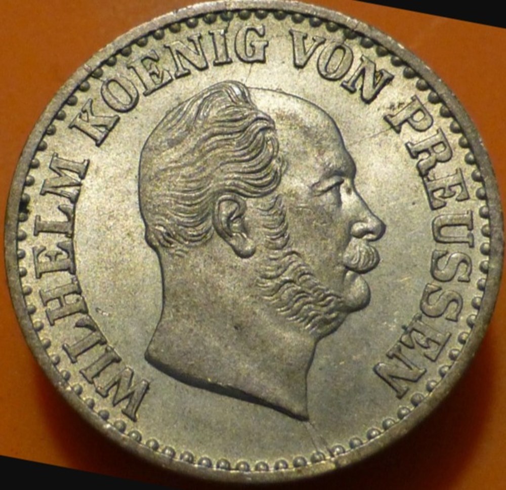 Wilhelm I - 1 Groschen 1870, Frankfurt - Kingdom of Prussia monnaies europe medievale saint empire romain germanique wilhelm i 1 groschen 1870 frankfurt kingdom of prussia