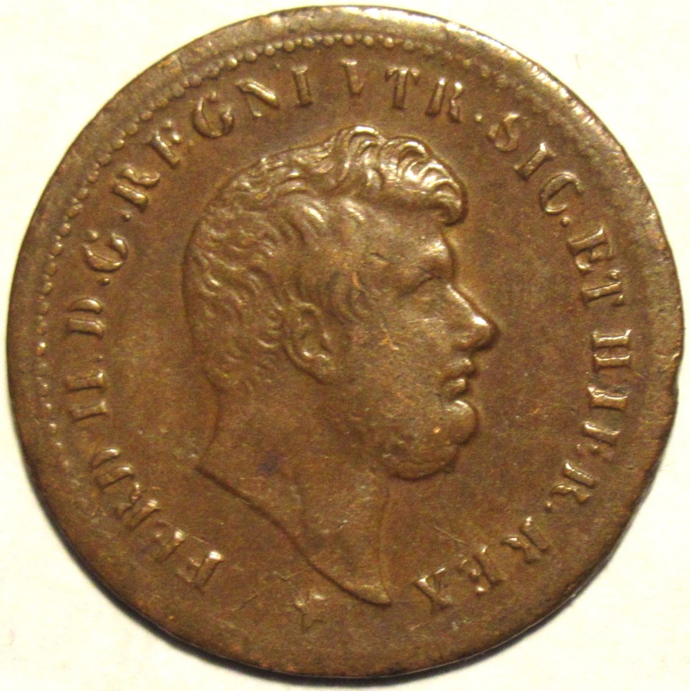 1853 Royaume de Naples, 1/2 Tornese - Ferdinando II monnaies europe medievale 1853 royaume de naples 1 2 tornese ferdinando ii