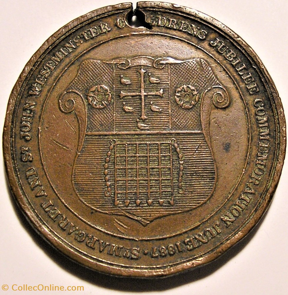 monnaie jeton mereaux victoria 1887 golden jubilee medal st margarets st john westminster