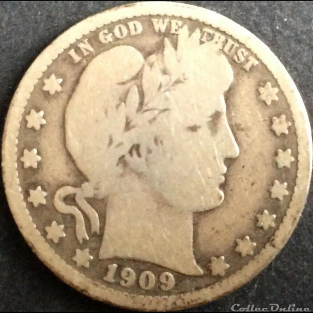 1909 Quarter Dollar monnaie monde etat uni 1909 quarter dollar