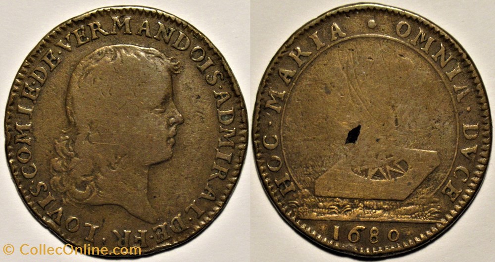 monnaies paranumismatique jetons poids louis de vermandois amiral de france jeton de la marine 1680