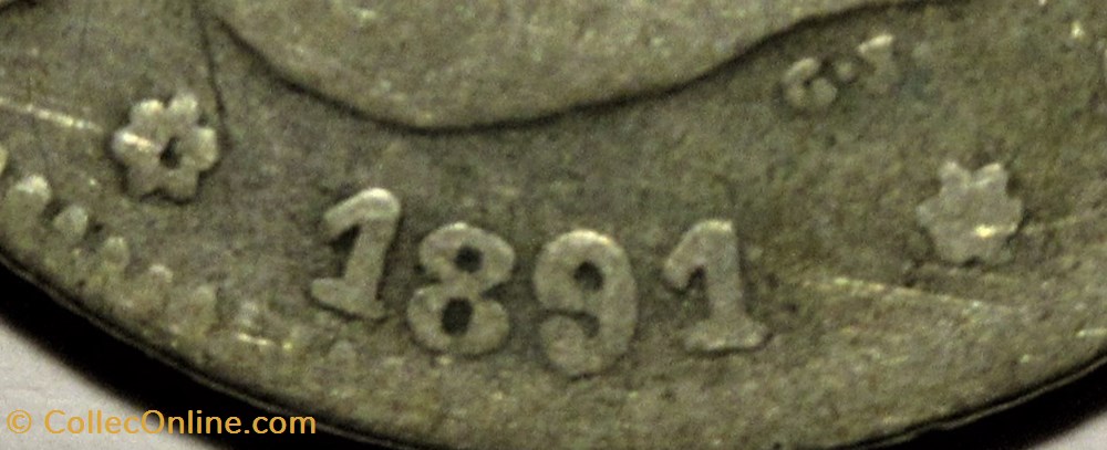 1891 - Peseta - Alfonso XIII de España - Falsa 4 monnaies monde espagne 1891 peseta alfonso xiii de espana falsa