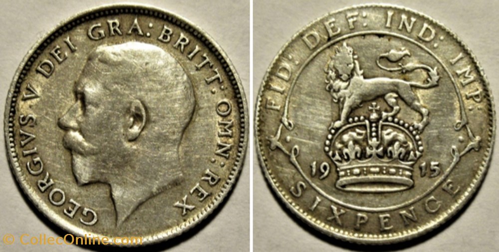 George V - 6 Pence 1915 - Great Britain monnaies monde royaume uni george v 6 pence 1915 great britain