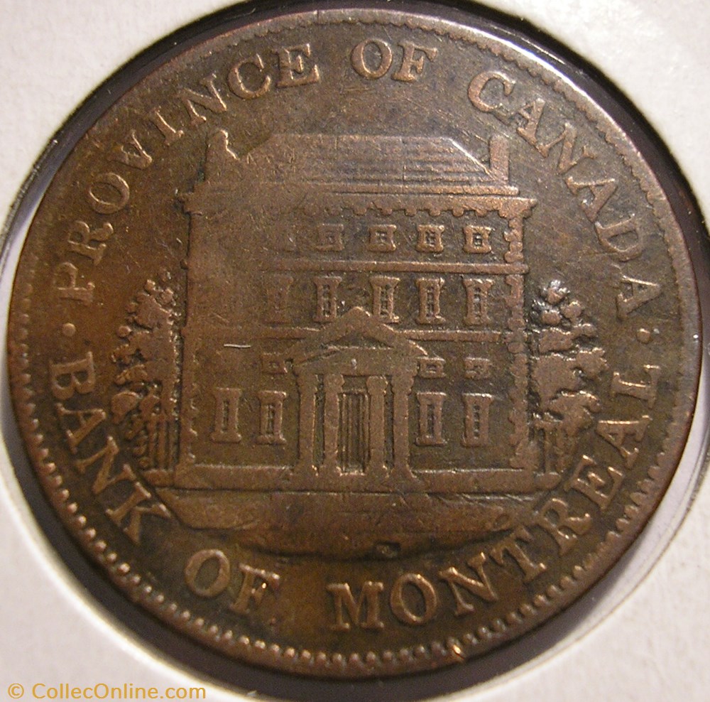 monnaie monde canadum montreal 1844 half penny token bank canadian province