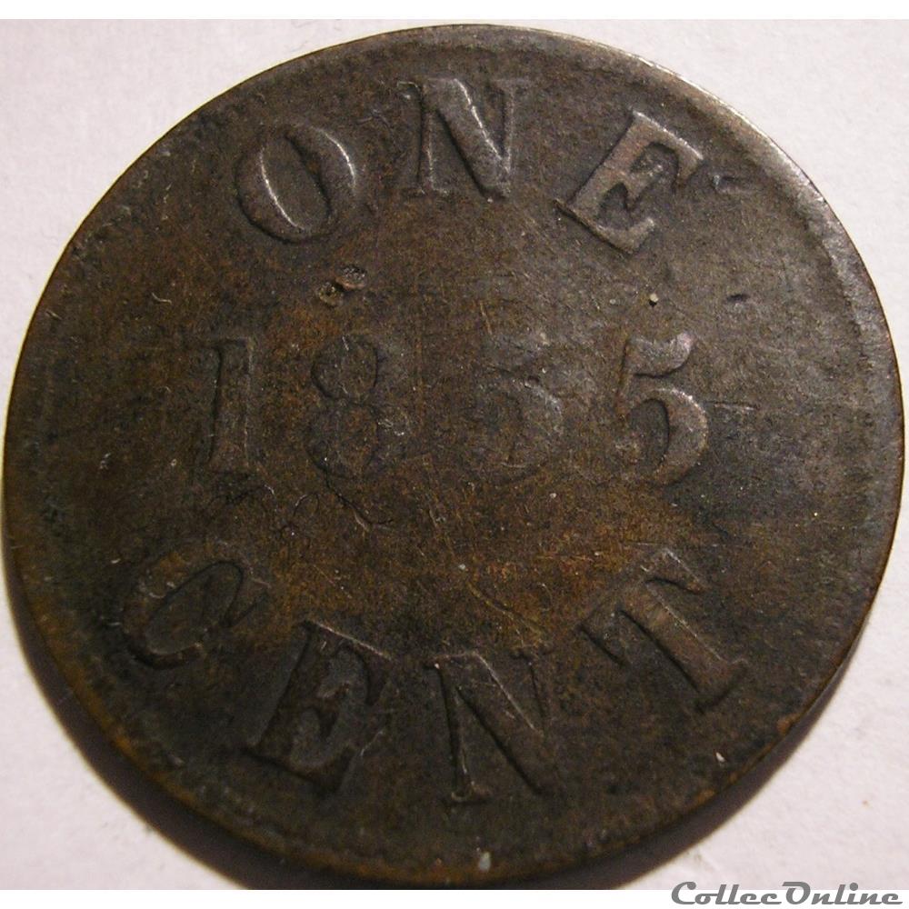 Prince Edward 1855 - 1 Cent Token, Fisheries and Agriculture monnaies monde canada prince edward 1855 1 cent token fisheries and agriculture