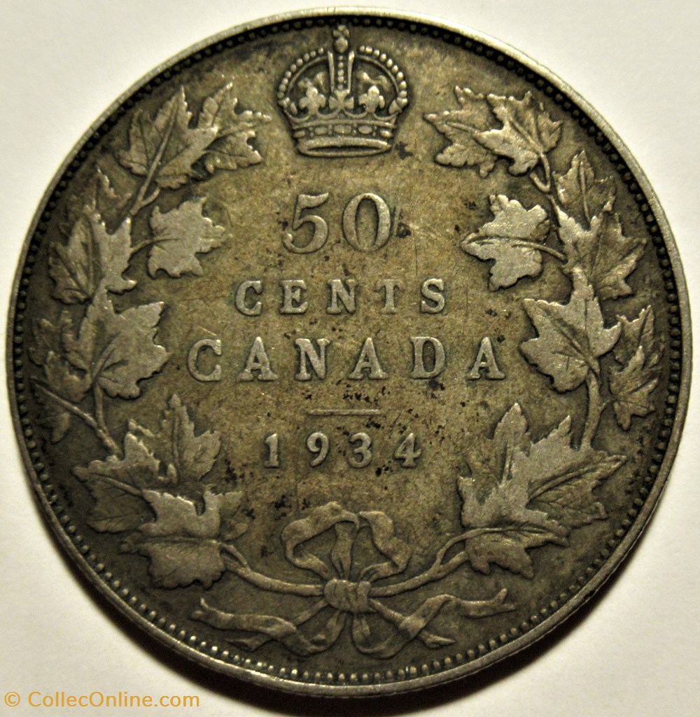 monnaies monde canada george v 50 cents 1936
