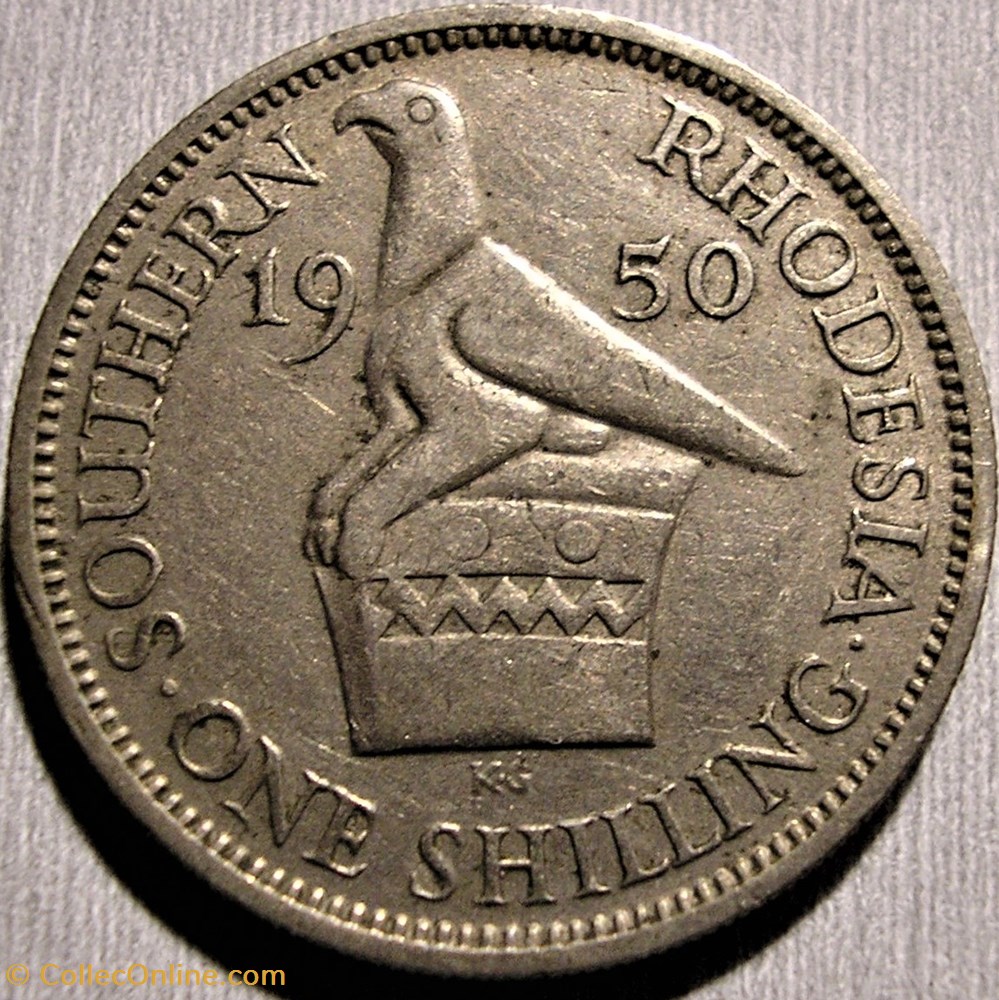 George VI - One Shilling 1950 - Southern Rhodesia (ex.2) monnaie monde zimbabwe george vi one shilling 1950 southern rhodesia ex 2