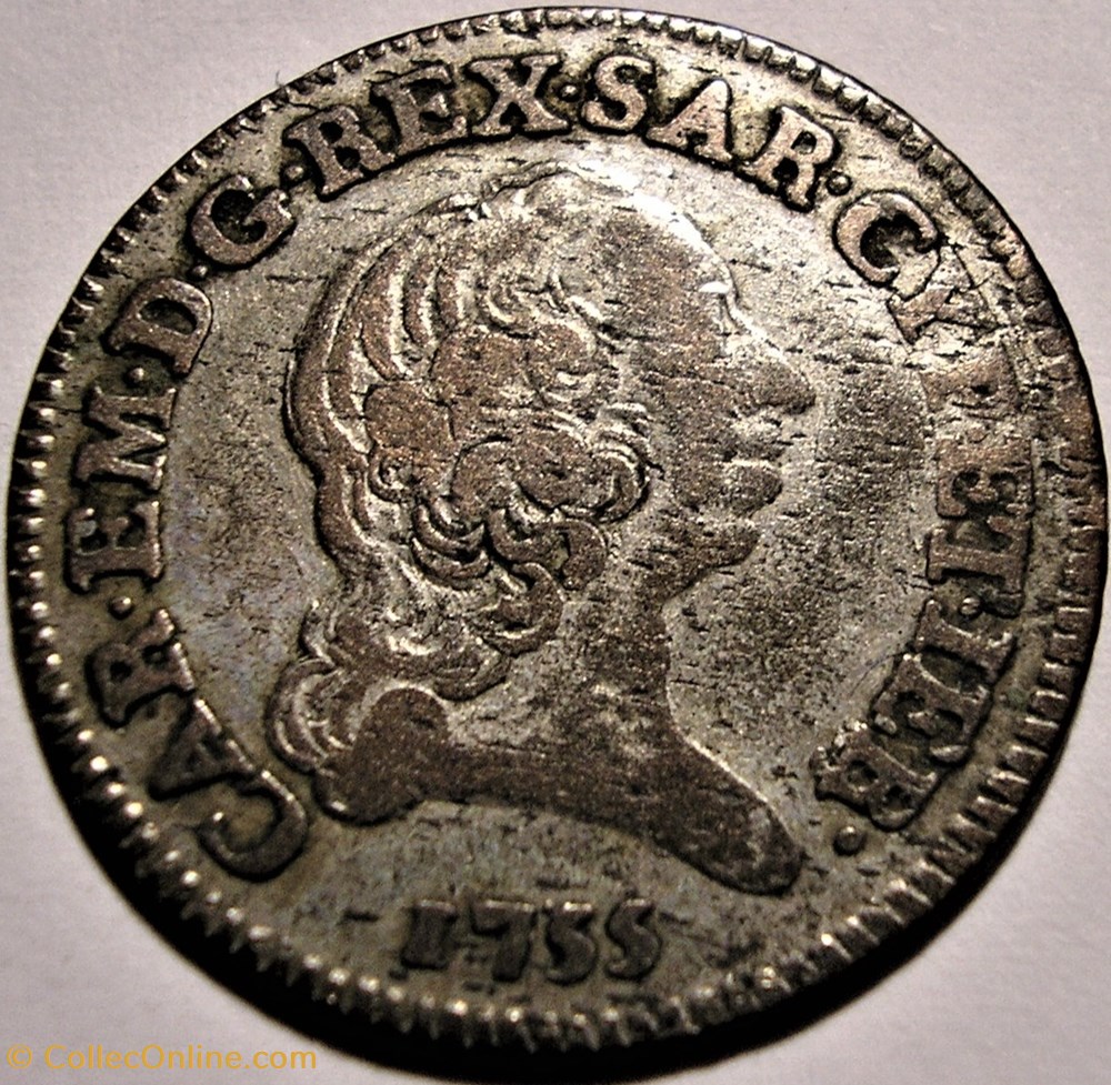 1755 Royaume de Sardaigne - 7,6 Soldi - Charles-Emmanuel III monnaie monde italie 1755 royaume de sardaigne 7 6 soldi charles emmanuel iii