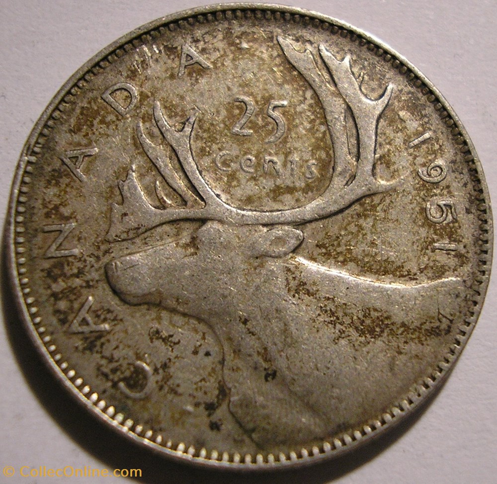 George VI - 25 Cents 1951 monnaie monde canadum george vi 25 cents 1951