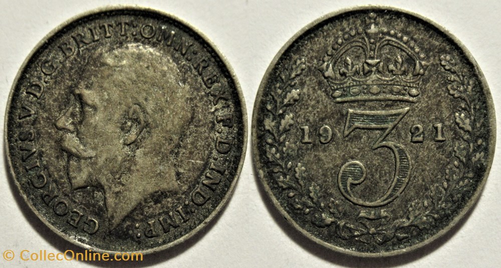 George V - 3 Pence 1921 - United Kingdom monnaies monde royaume george v 3 pence 1921 united kingdom