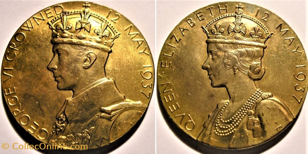 George VI & Elizabeth - 1937 Official Coronation Medal - UK medaille royaume uni george vi elizabeth 1937 official coronation medal uk