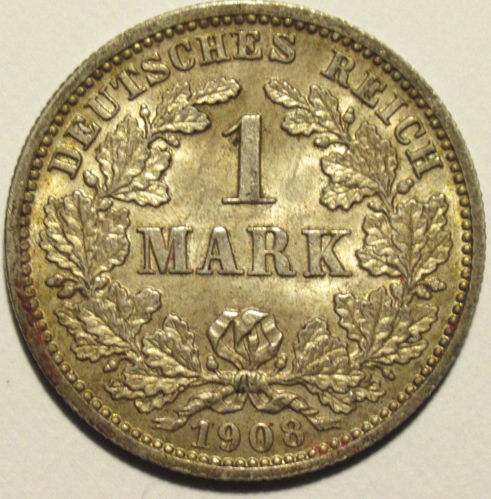Wilhelm II - 1 Mark 1908 Hamburg, German Empire monnaies monde allemagne wilhelm ii 1 mark 1908 hamburg german empire