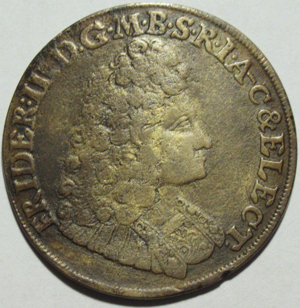 monnaies europe medievale saint empire romain germanique friedrich iii 2 3 thaler 1692 electorate of brandenburg
