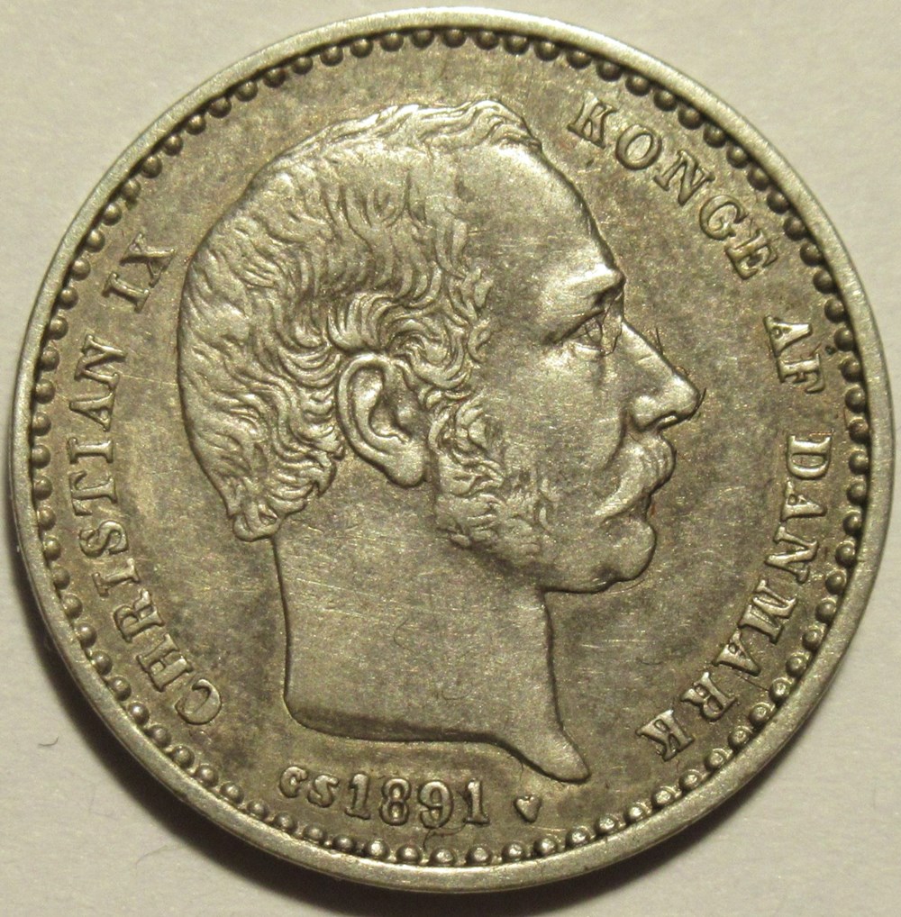 Christian IX Denmark - 25 Øre 1891 monnaies monde danemark christian ix denmark 25 re 1891