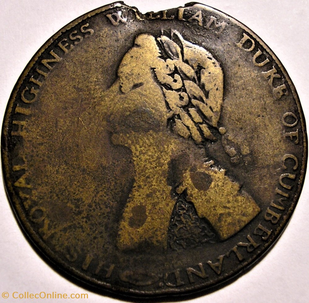 William, Duke of Cumberland - Medal 1745, Rebels retreat to Scotland 2 medailles royaume uni william duke of cumberland medal 1745 rebels retreat to scotland