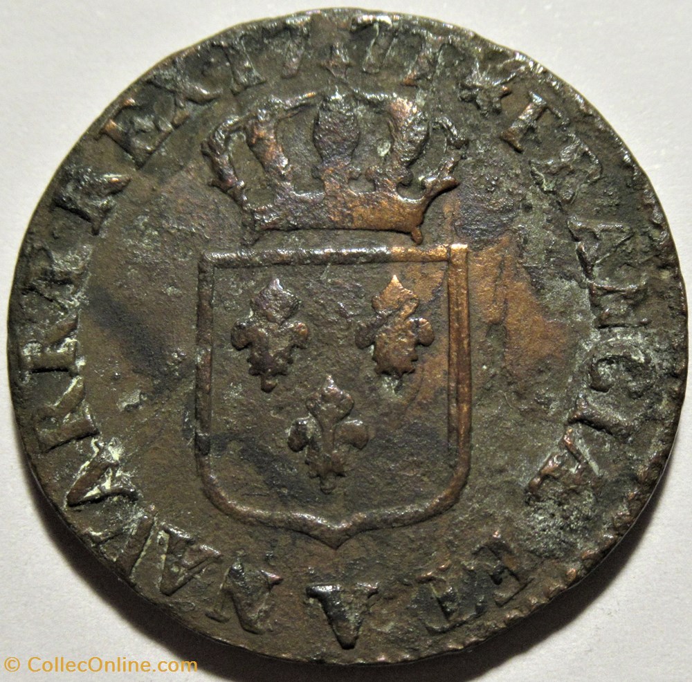 monnaies europe medievale france royales louis xv 1 sol a ecu de troyes 1771