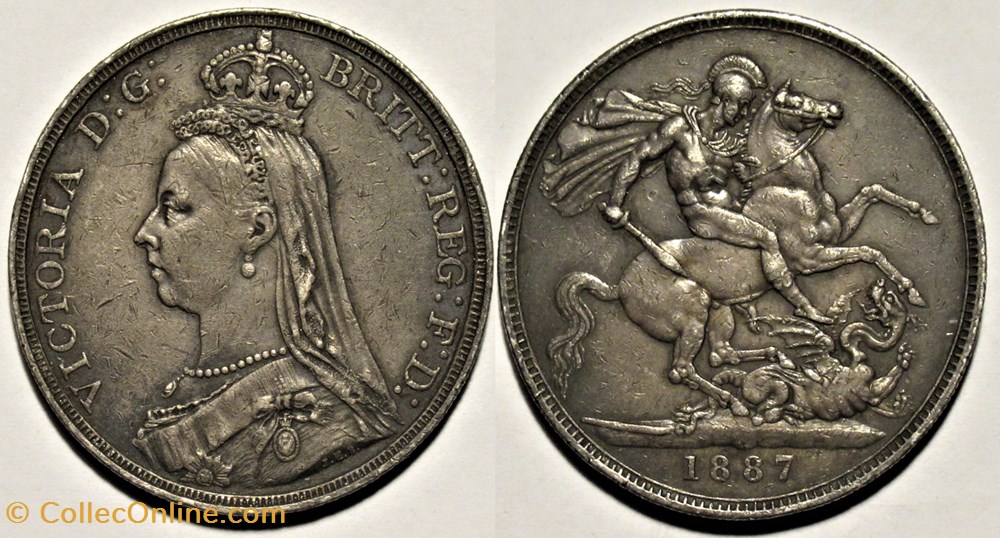 Victoria - One Crown 1887 - Kingdom of Great Britain monnaies monde royaume uni victoria one crown 1887 kingdom of great britain