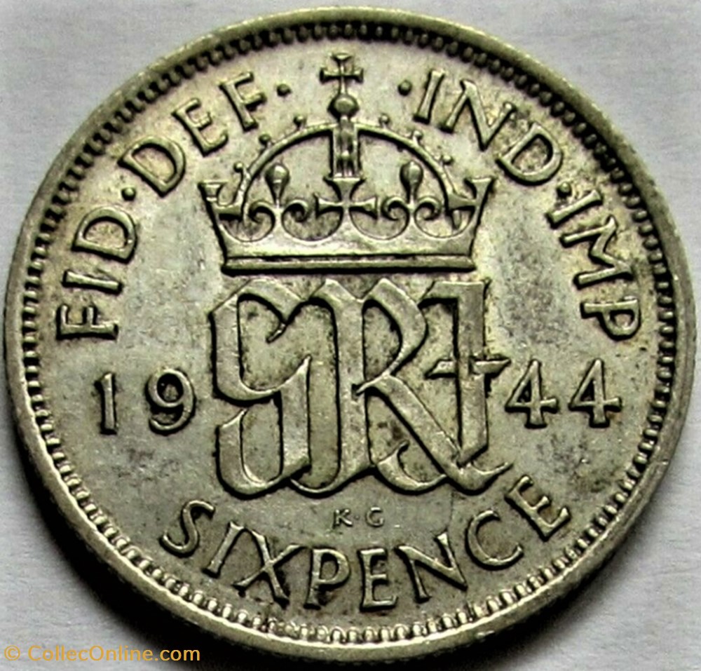 monnaies monde royaume uni george vi 6 pence 1944 great britain error