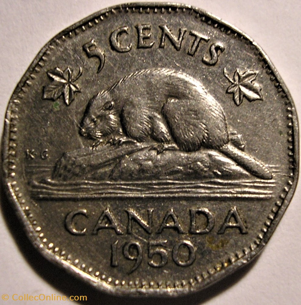 monnaie monde canadum george vi five cents 1950