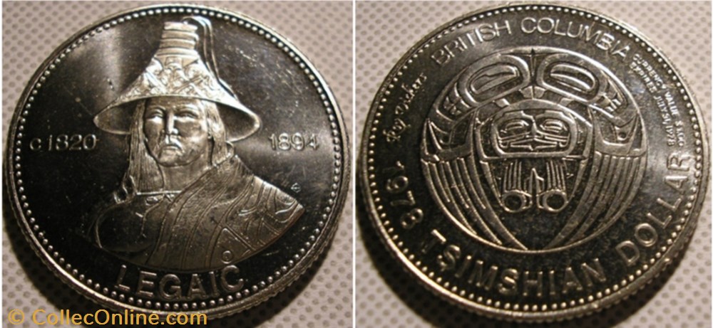 Tsimshian Dollar Token 1978 - British Colombia monnaie monde canadum tsimshian dollar token 1978 british colombia