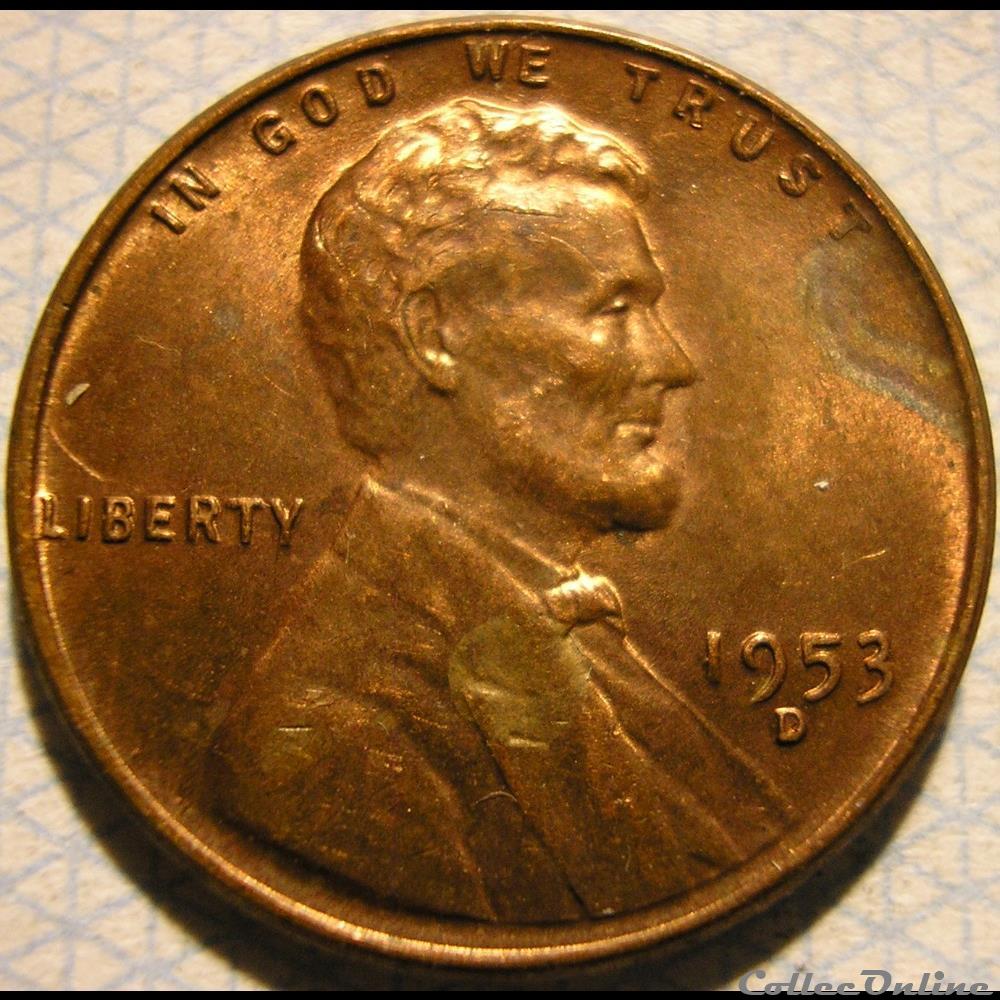 monnaies monde etats unis 1953 d one cent