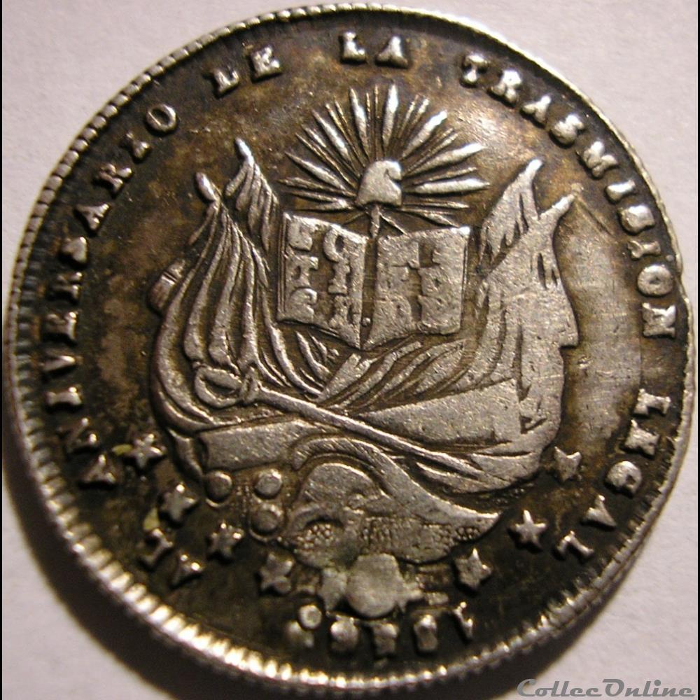 1856 Médaille - José Maria de Acha monnaies monde bolivie 1856 medaille jose maria de acha
