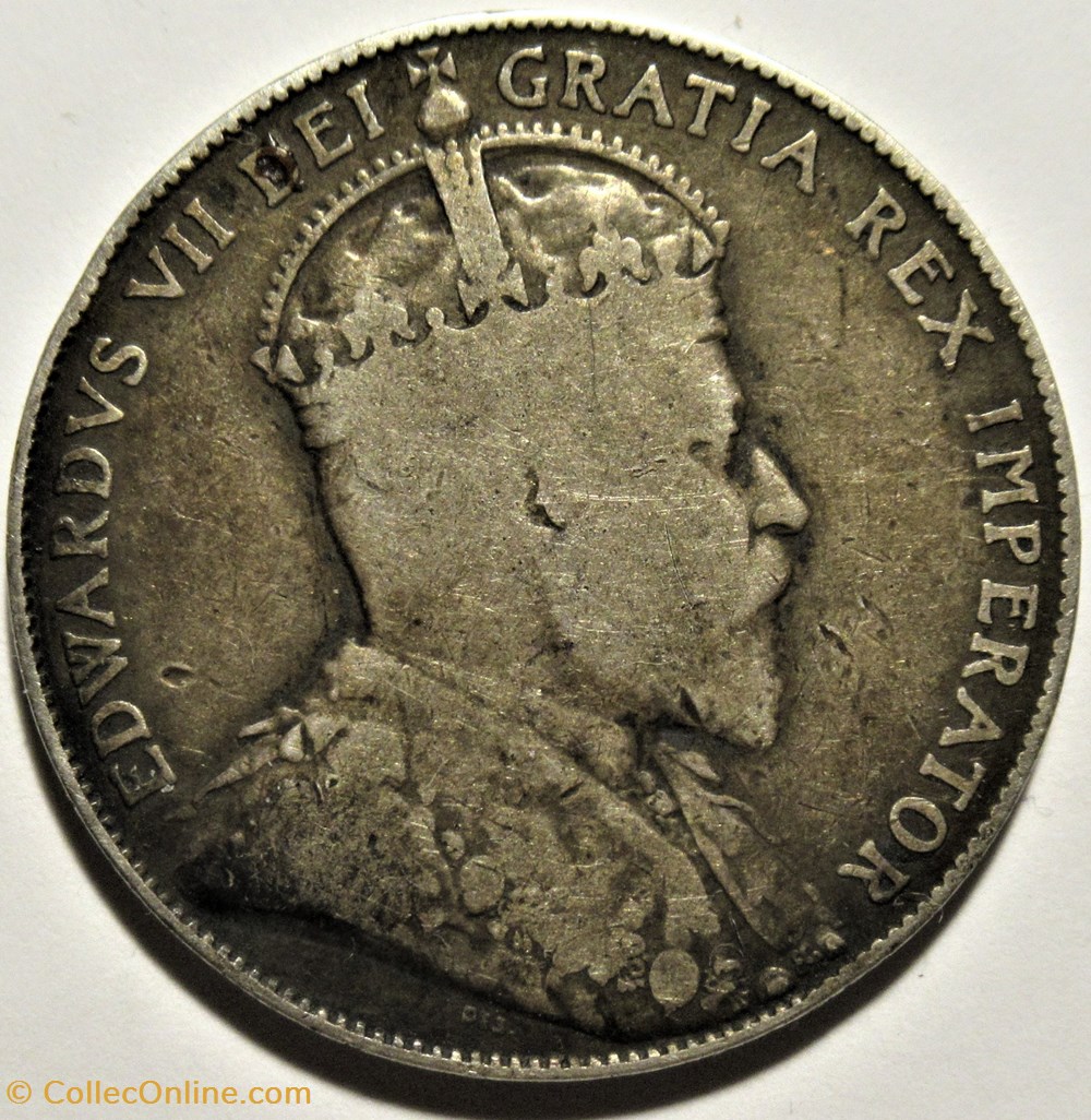 Edward VII - 50 Cents 1910 monnaies monde canada edward vii 50 cents 1910