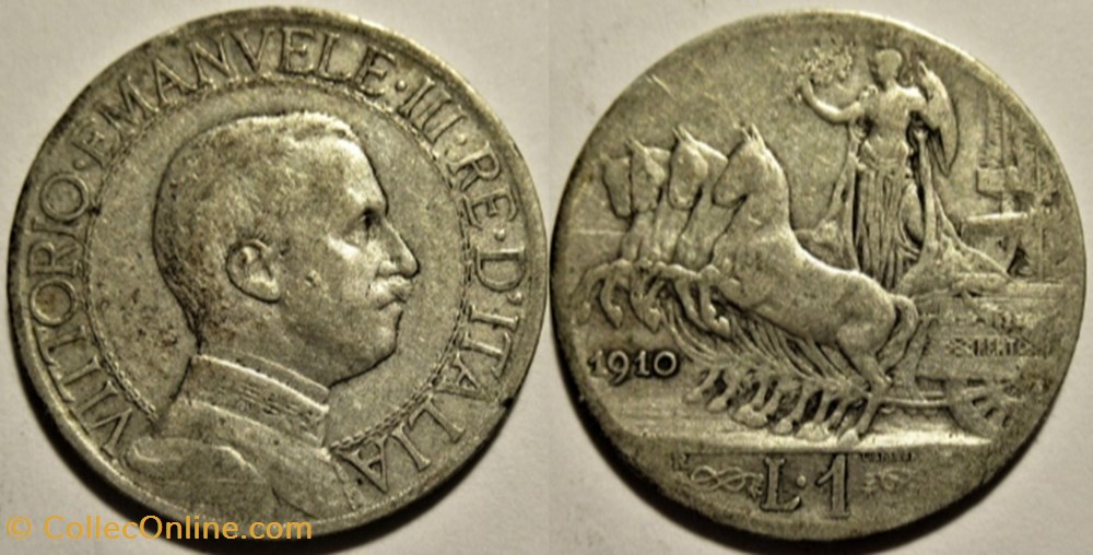 monnaies monde 1910 royaume italie lira roma vittorio emanuele iii