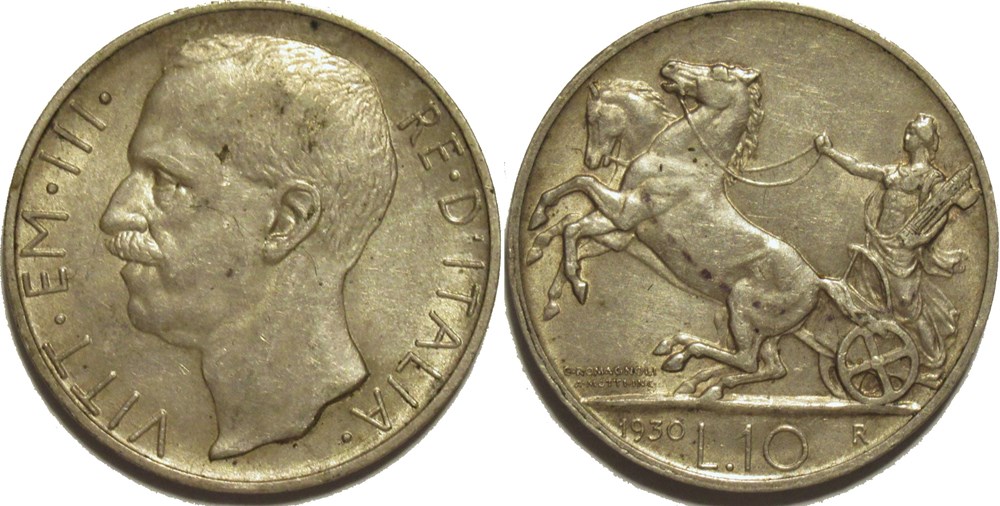 monnaies monde 1930 royaume italie 10 lire roma vittorio emanuele iii